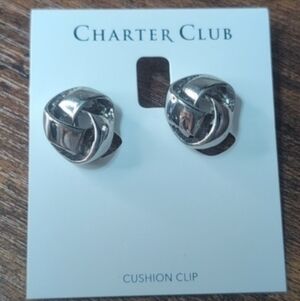 Charter Club-Knot Earrings (Clip-on) 🩶